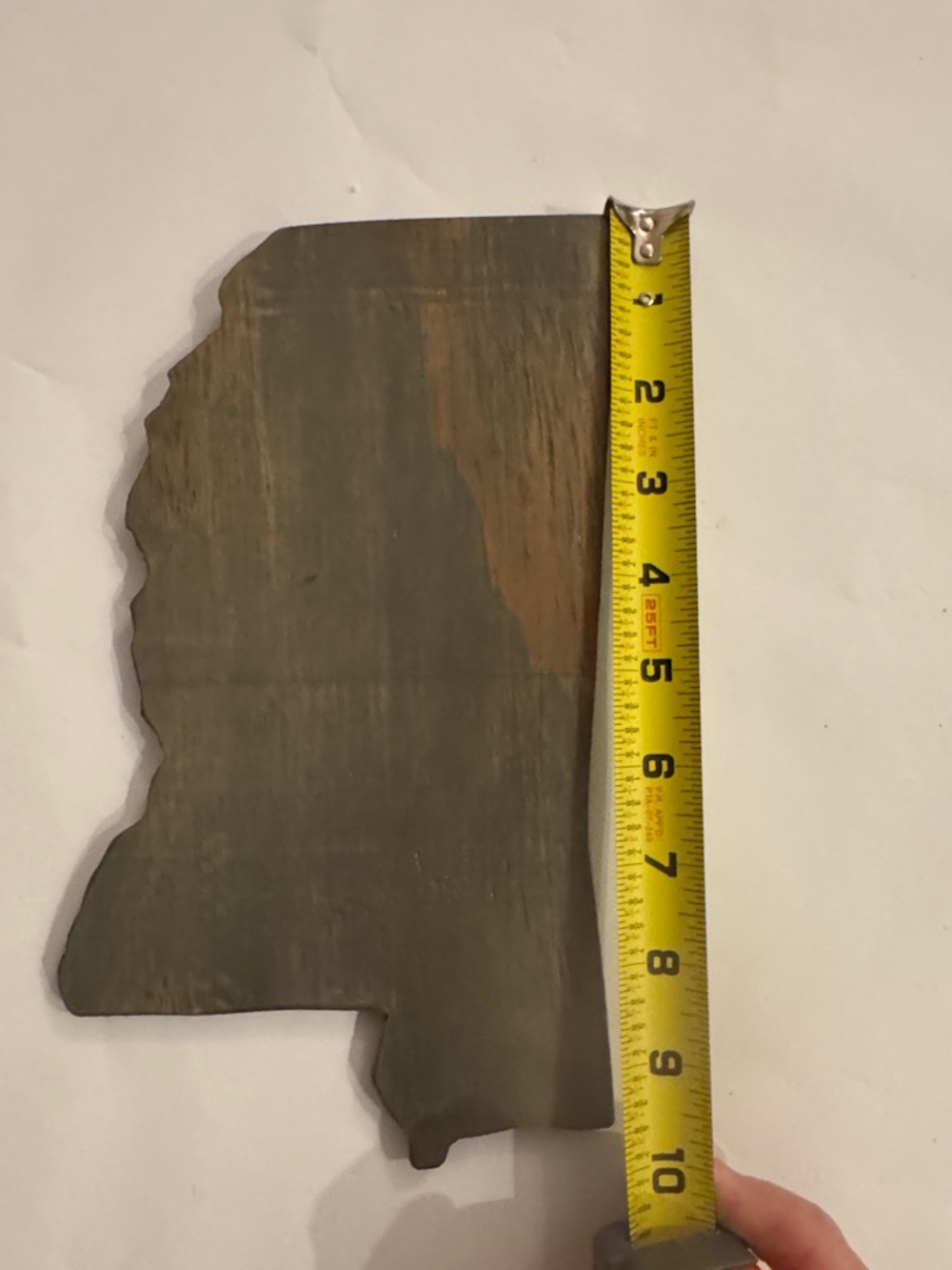 Wooden Mississippi  Silhouette Wall Decor in Dark Brown light brown stained.